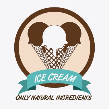 Vintage dondurma mühür damgası üstü. Tatlı tasarım. Vektör grafiği