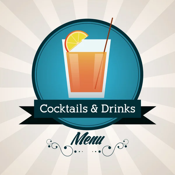 Ícone de vidro de cocktail. Projeto da bebida e da bebida. Gráfico vetorial — Vetor de Stock