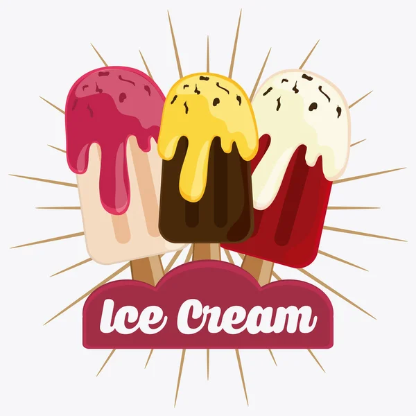Винтажное мороженое. Дизайн десерта. Векторная графика — стоковый вектор