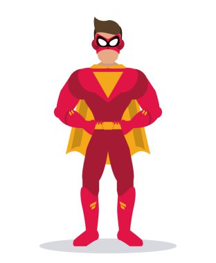 Süper kahraman simgesi. Karikatür tasarım. vektör grafiği
