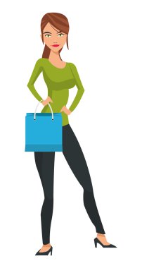 Alışveriş çantası tutan kadın.