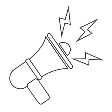 siyah çizgi megafon simgesi