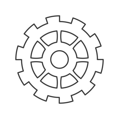 siyah çizgi dişli simgesini
