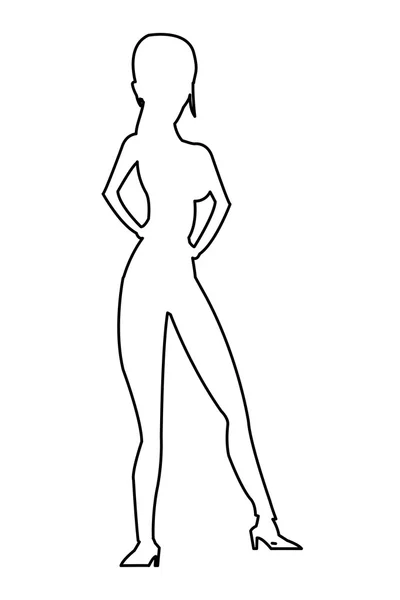 Kadın ayakta simgesi — Stok Vektör