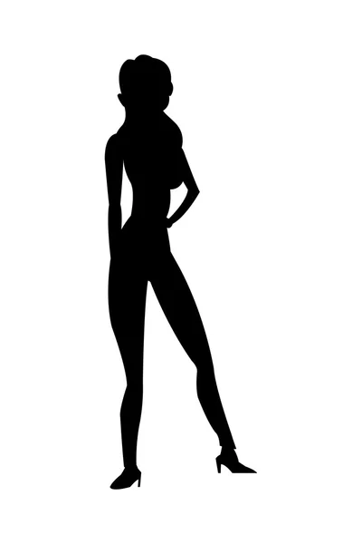 Femme debout icône — Image vectorielle