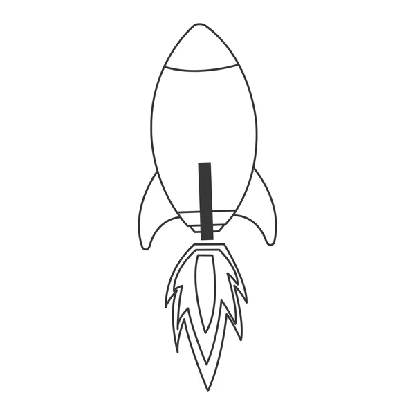 Černá čára raketu ikona — Stockový vektor