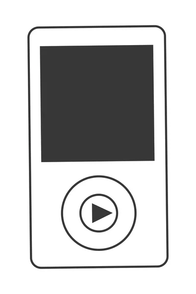 Ícone de dispositivo de música portátil — Vetor de Stock