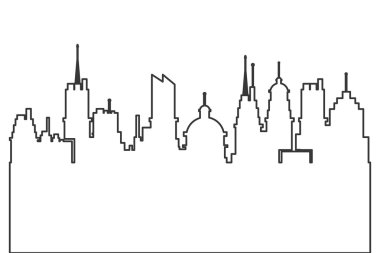 modern şehir manzarası siluet anahat simgesini