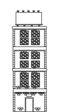 yüksek bina simgesini