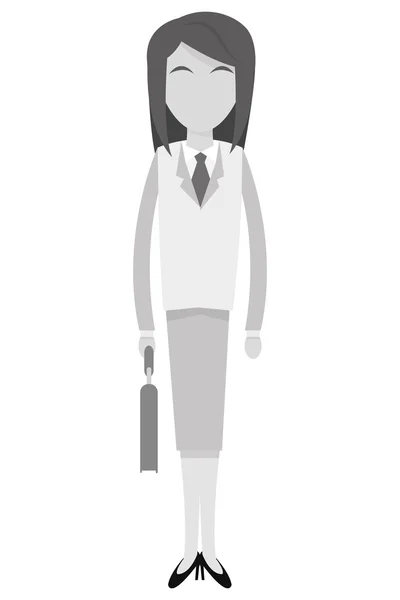 Icono de mujer de negocios gris — Vector de stock