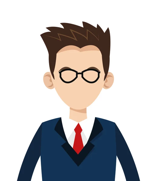 Hombre de negocios caucásico con icono de gafas — Vector de stock