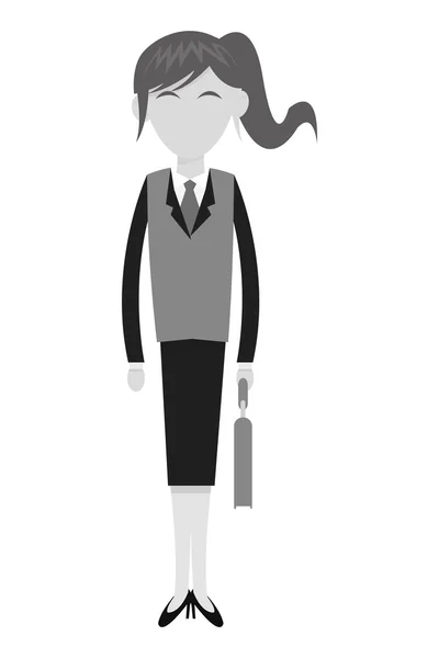 Icono de mujer de negocios gris — Vector de stock