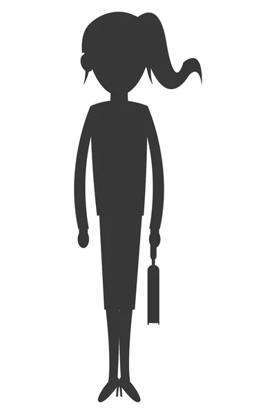 Silhouette noire femme d'affaires icône — Image vectorielle