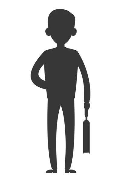 Homme d'affaires silhouette noire icône — Image vectorielle