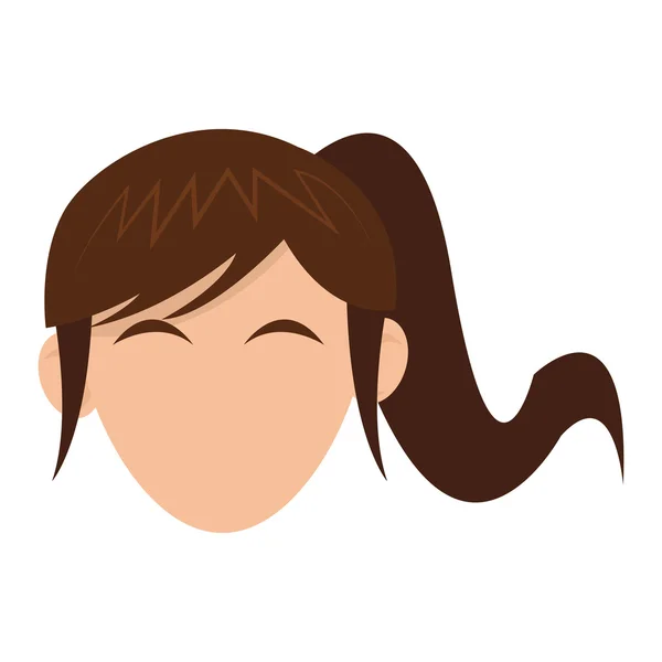 Kvinna huvudet med hår ikonen — Stock vektor