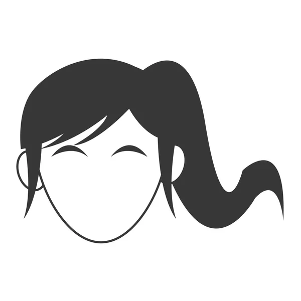 Cabeça de mulher com ícone de cabelo — Vetor de Stock