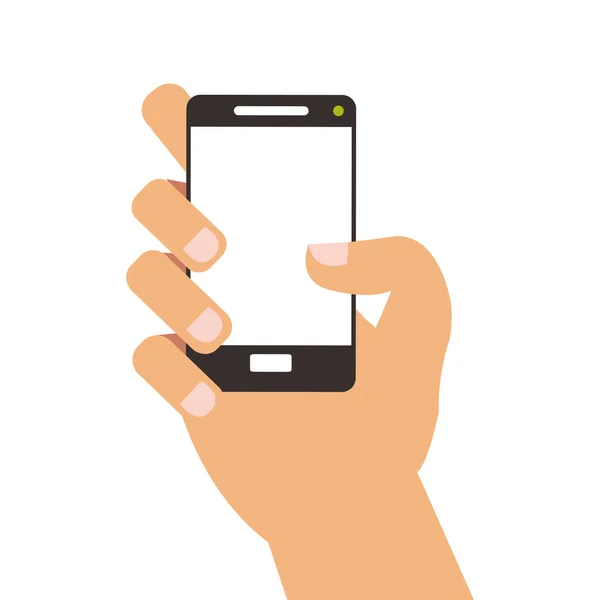 Hand met cellphone pictogram — Stockvector