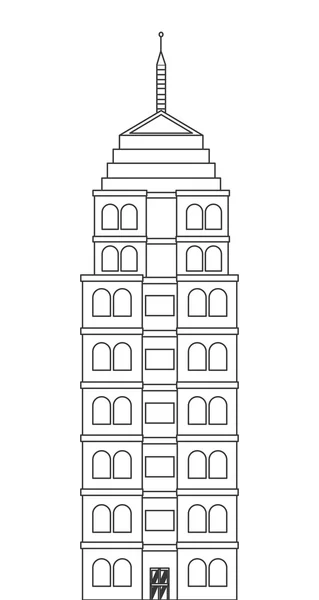 Yüksek bina simgesini — Stok Vektör