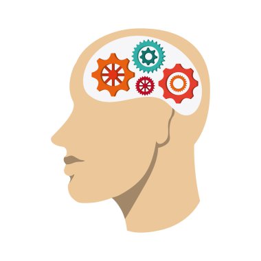 İnsan kafa simgesi. Tasarım düşünme. Vektör grafiği