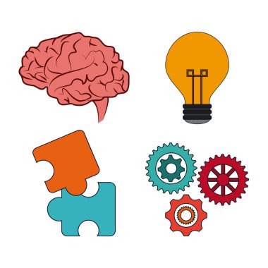 Çözüm ve İletişim simgesi tasarımı ayarlayın. Vektör grafiği