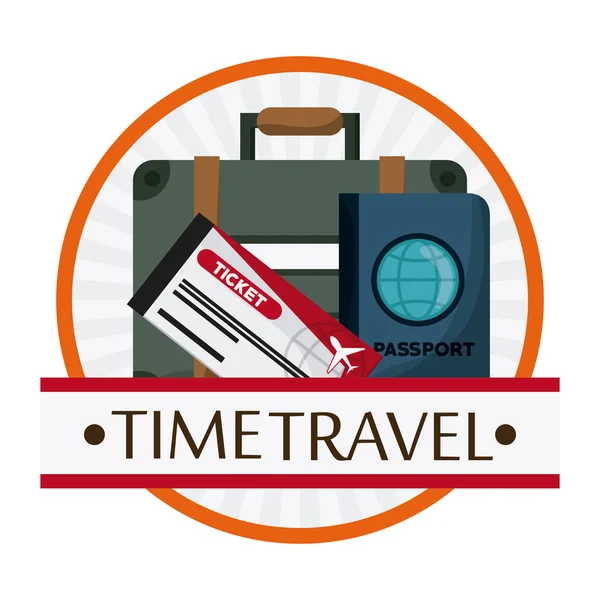 Conjunto de iconos de viaje. Tiempo para el diseño de viajes. Gráfico vectorial — Vector de stock