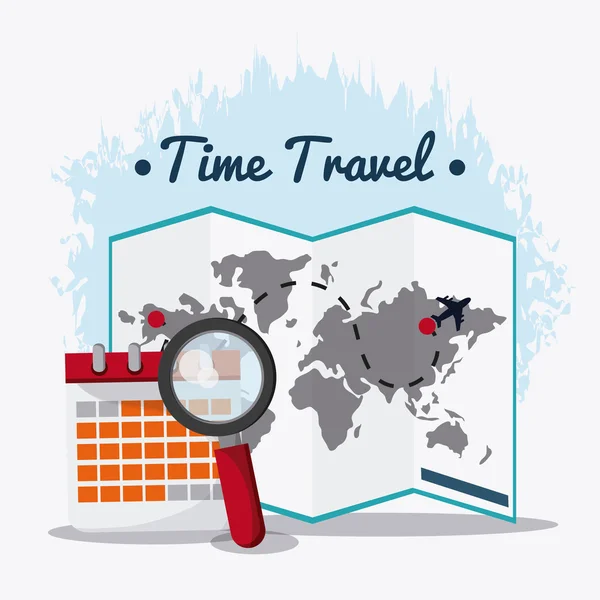 Conjunto de iconos de viaje. Tiempo para el diseño de viajes. Gráfico vectorial — Archivo Imágenes Vectoriales