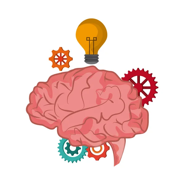 Icono del cerebro. Pensando en diseño. Gráfico vectorial — Archivo Imágenes Vectoriales