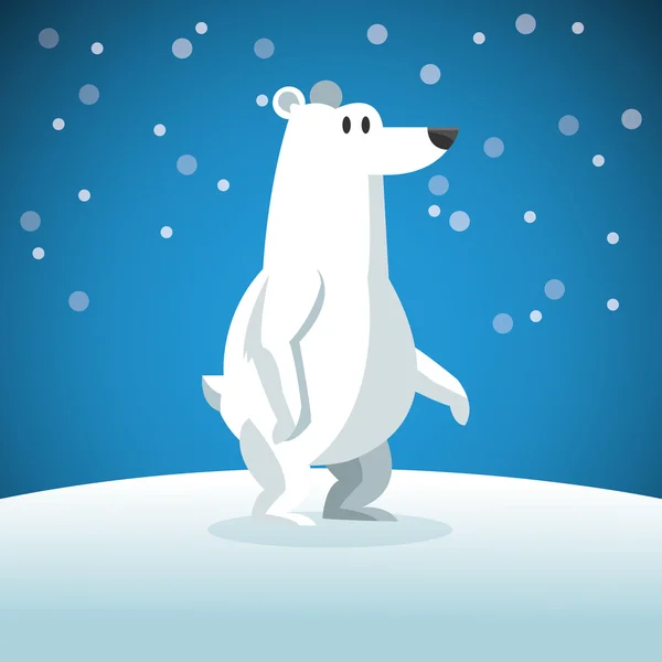Snowbear Icon. SNOWING bakgrund. Vektorgrafik — Stock vektor