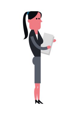 kadın karikatür. İnsanlar tasarım. Vektör grafiği