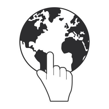 el işaretçisi ve dünya simgesi