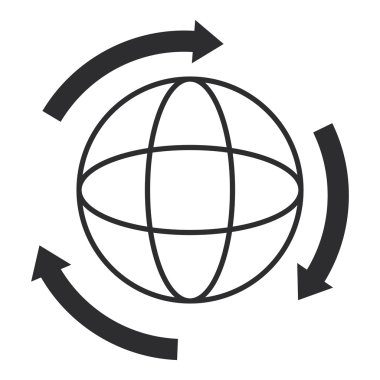 dairesel oklar ve planet earth simgesini