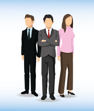 Kadın ve erkek avatar simgesi. İş adamları tasarım. Vektör grafiği