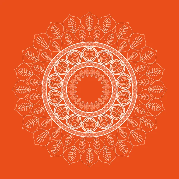 Icono de Mandale naranja. Diseño bohemio. Gráfico vectorial — Archivo Imágenes Vectoriales