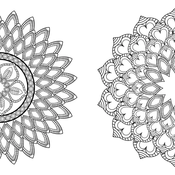 Siyah ve beyaz Mandale simgesi. Bohemic tasarım. Vektör grafiği — Stok Vektör