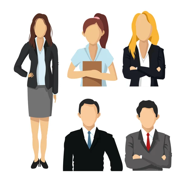 Icono de avatar Mujer y Hombre. Diseño de gente de negocios. Gráfico vectorial — Vector de stock