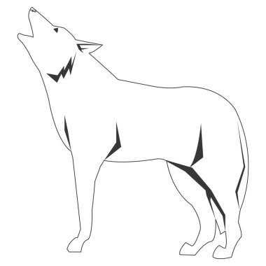 siyah çizgi kurt simgesi