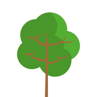 yuvarlak yeşillik simgesi olan tek ağaç