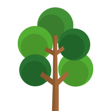 yuvarlak yeşillik simgesi olan tek ağaç