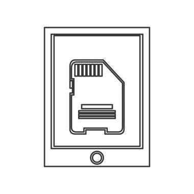 cep telefonu ekran simgesi üzerinde düğme ve sd kart ile