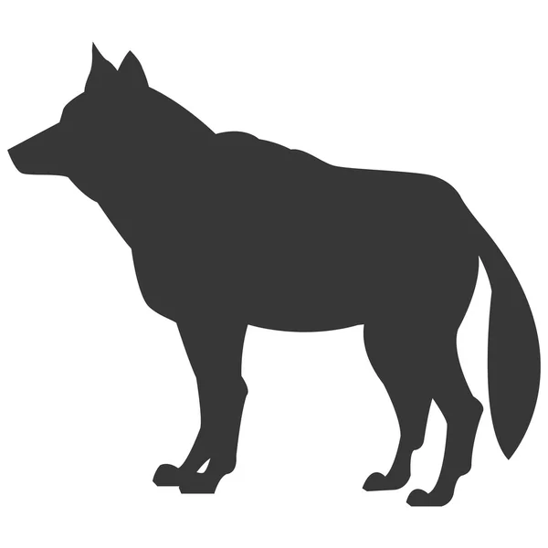 Wolf sideview silhouette ikonen — Stock vektor