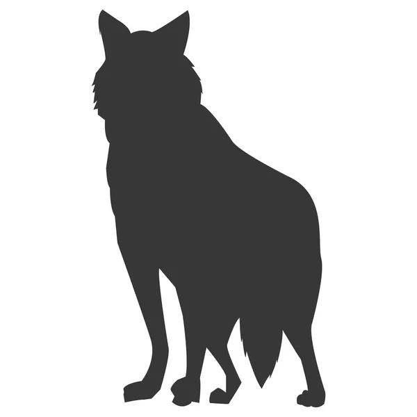 狼のシルエット アイコン — ストックベクタ