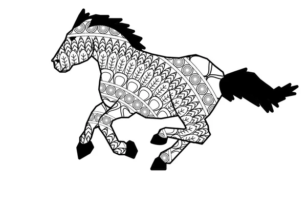 Icône de cheval mandala — Image vectorielle