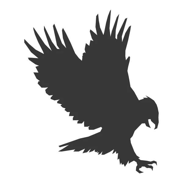 Icône Silhouette aigle — Image vectorielle