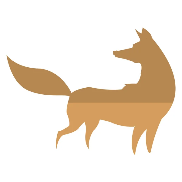 Fox silhouette icon — Stock Vector