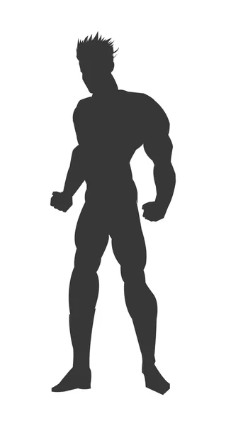 М'язистий чоловік силует значок — стоковий вектор