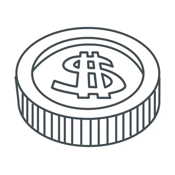 Ícone de moeda única — Vetor de Stock
