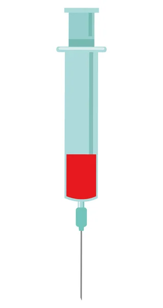 赤い液体アイコンと注射器します。 — ストックベクタ