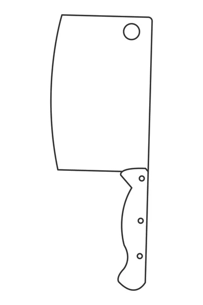 Ícone faca de cozinha lâmina larga — Vetor de Stock