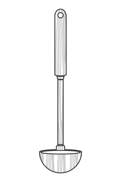 Cozinha ícone colher de madeira —  Vetores de Stock