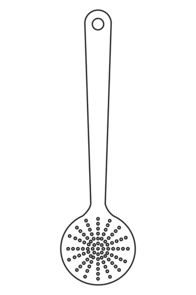 Cozinha ícone colher de madeira —  Vetores de Stock